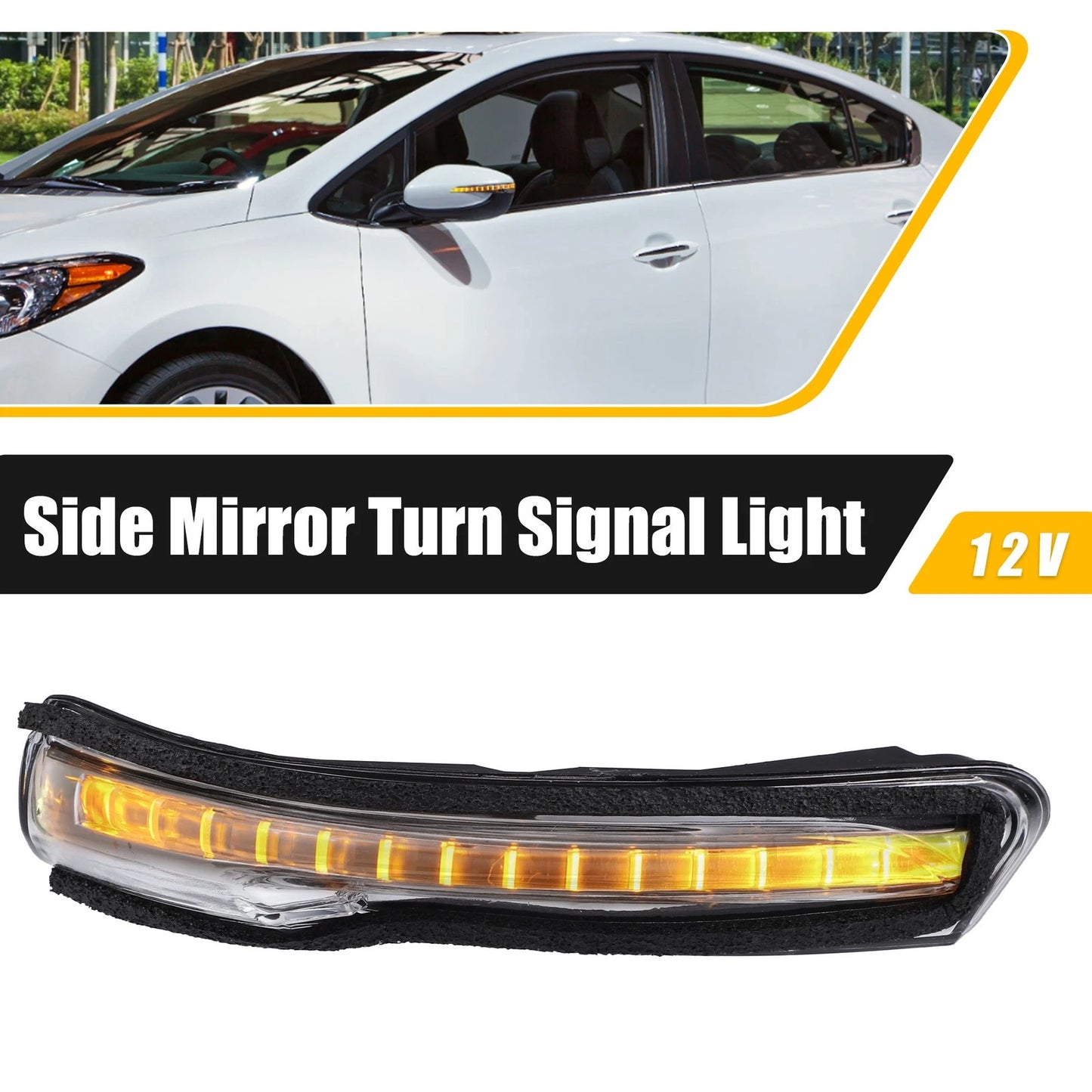 LED Right Side Mirror Turn Signal Amber Light for Kia Forte/Forte5 (2014-2018)