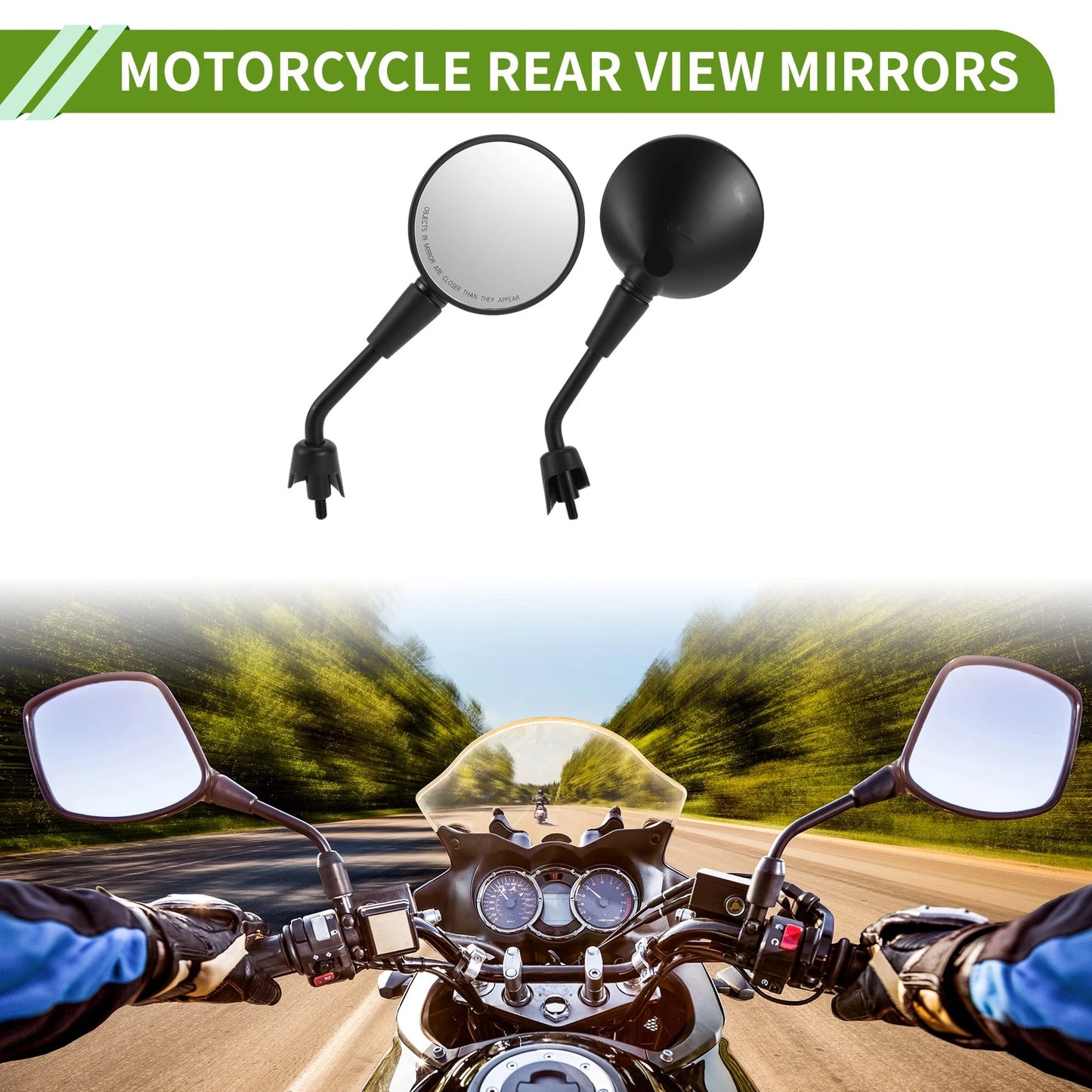M8 Rear View Mirrors Round Shape Handlebar Mirrors Black Iron for M8 Motorcycle