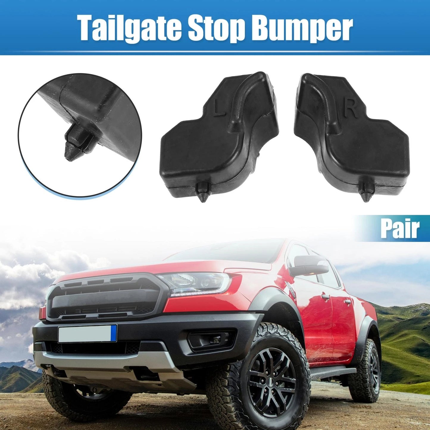 Rubber Tailgate Stop Bumper for Ford F150 (2015-2023) - 1 Pair