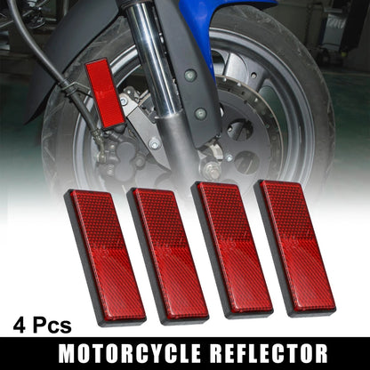 4pcs M5x0.8 Red Universal Screw Mount Round Warning Reflector for Motorcycle