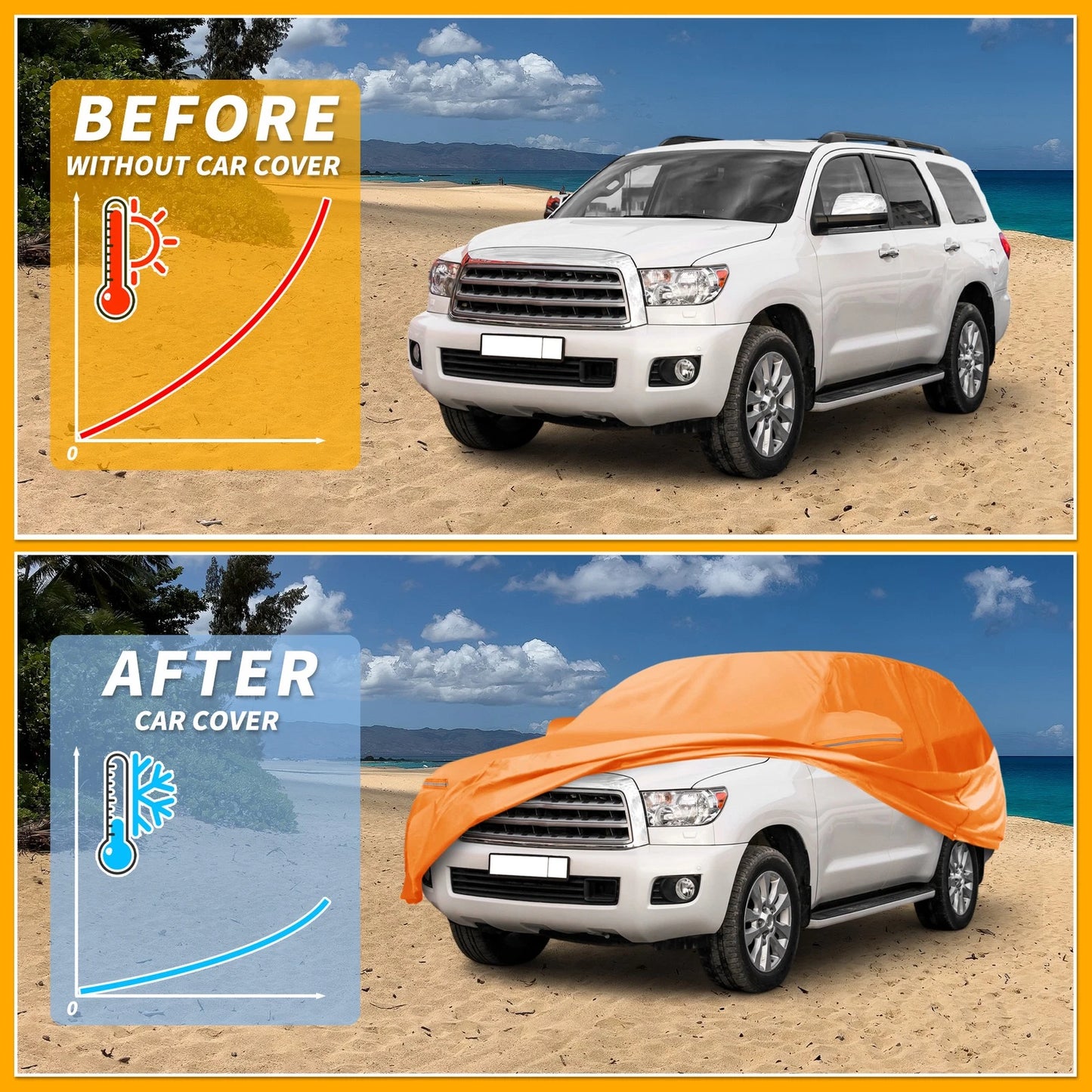 Waterproof All Weather Car Cover for Toyota Sequoia (2001-2023)