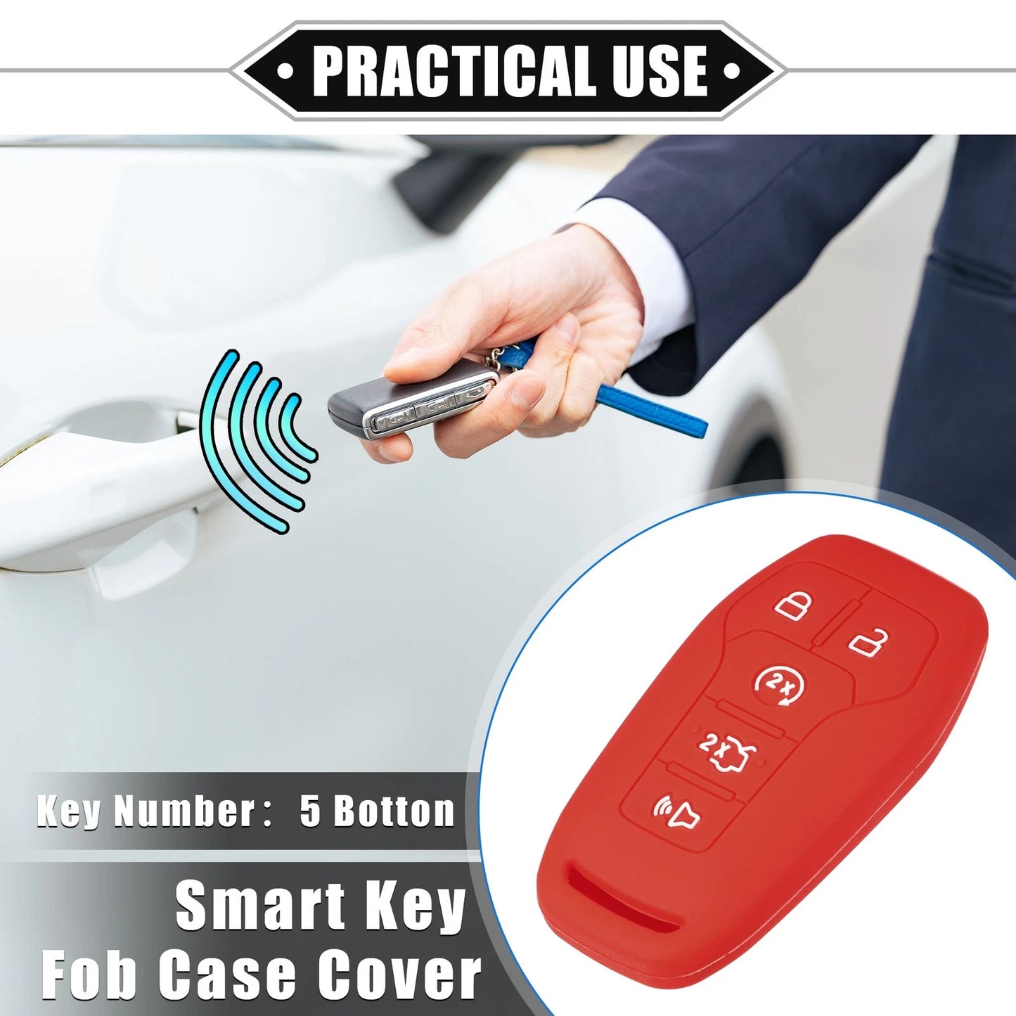 2 x Remote Keyless Smart Key Fob Covers for Ford Fusion (2013-2020)