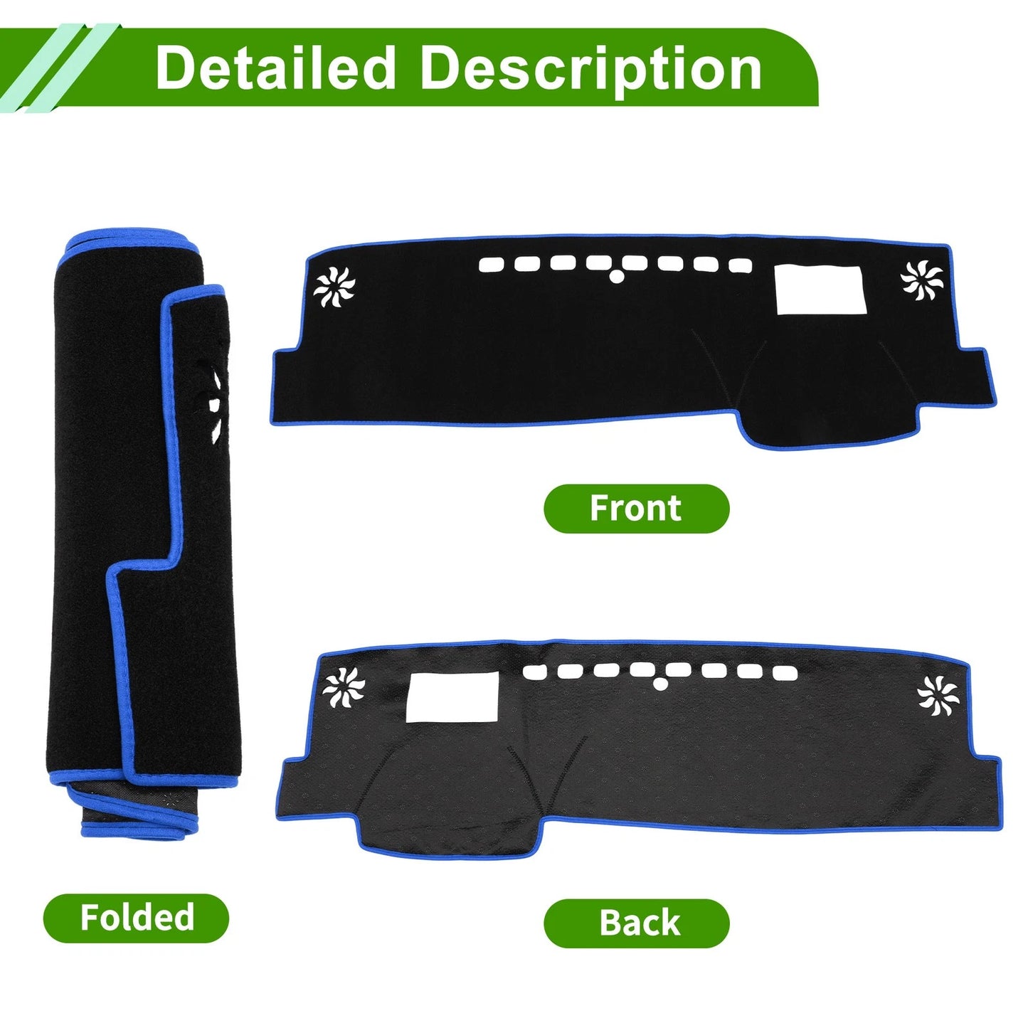 Dashboard Cover Black Blue for Toyota Camry XV70 (2018-2023)