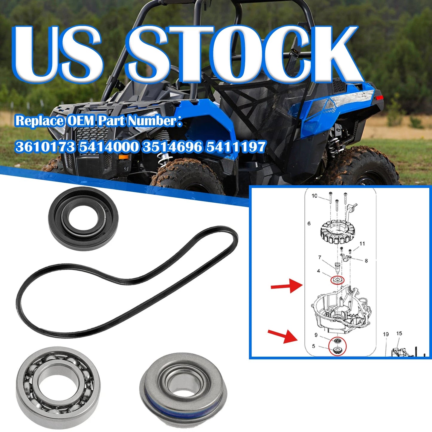 Water Pump Seals COVER GASKET for Polaris RZR/Sportsman