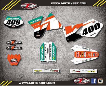 Custom Graphic Kit RECKLESS STYLE for KTM EXC (1998-2000) Decals Stickers