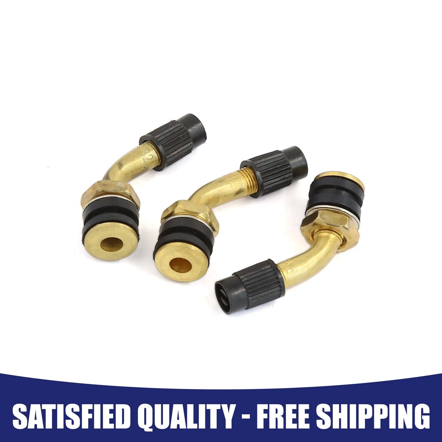 3 x Brass Angled Tubeless Tyre Tire Valve Stem for Motorcycle
