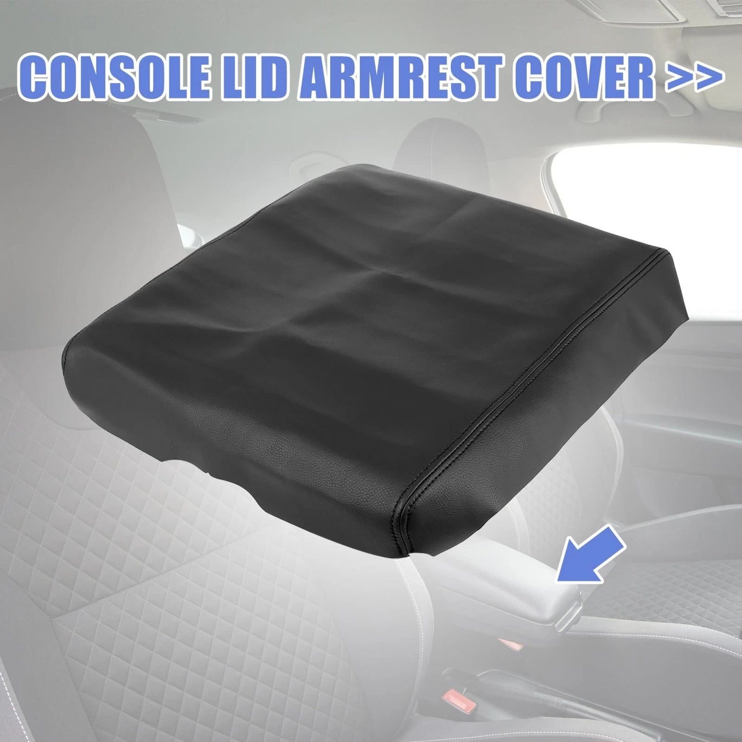 Center Console Lid Armrest Cover for Nissan Titan (2004-2014) Black