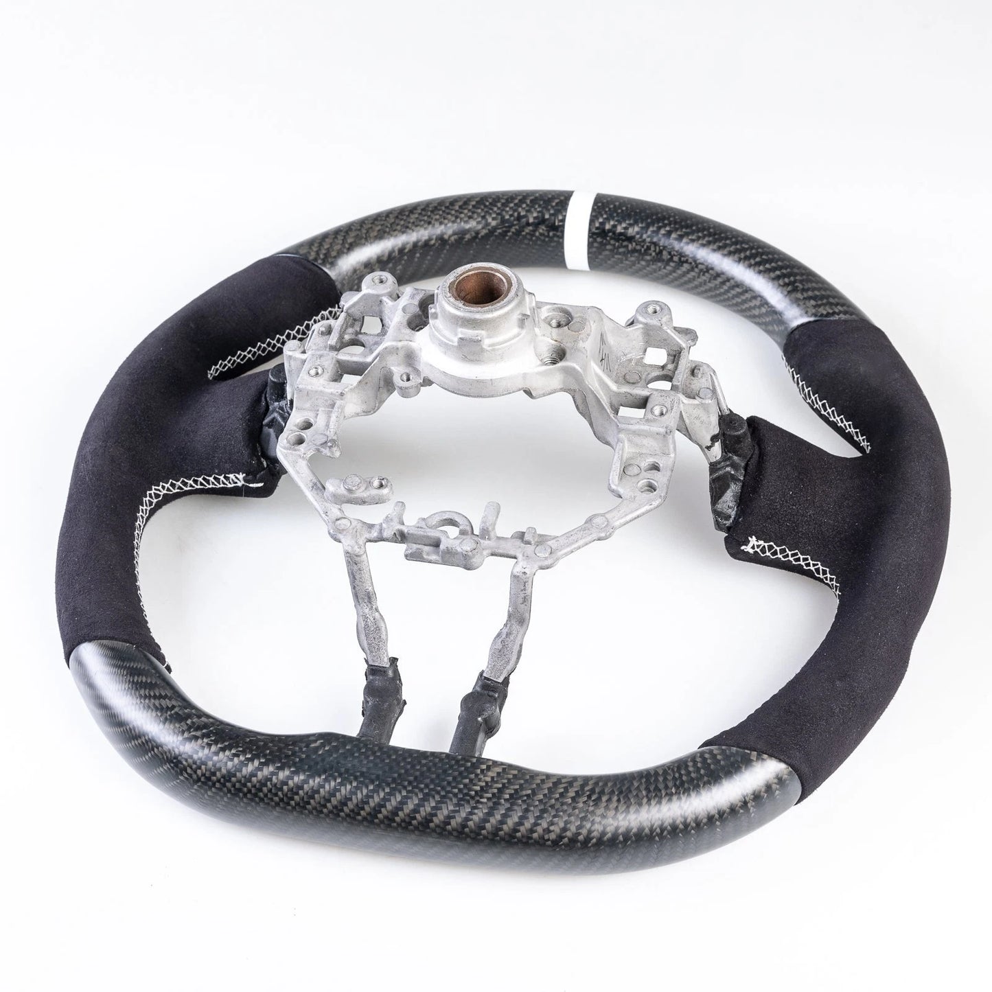 Steering Wheel Suede White Matte Black Carbon for Toyota 86 Subaru BRZ (2012-2023)