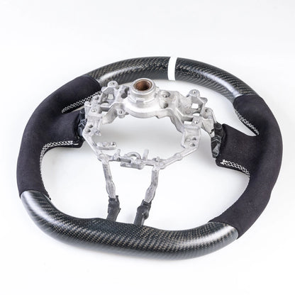Steering Wheel Suede White Matte Black Carbon for Toyota 86 Subaru BRZ (2012-2023)