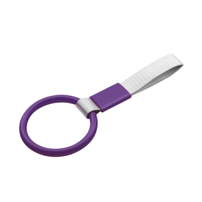 Round Purple JDM Tsurikawa Ring Handle Strap Charm for Subway Train & Bus