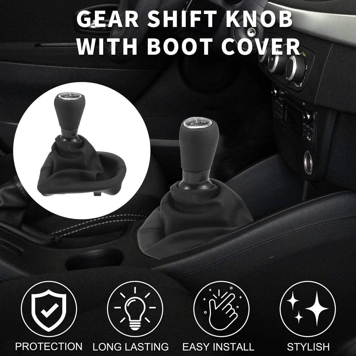 5 Speed Manual Gear Shift Knob & Cover for Peugeot 206 (2005-2008)