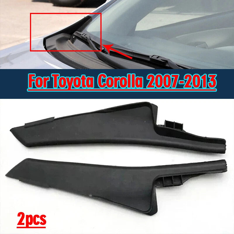 Pair Front Windshield Glue Wiper Cowl Cover Trim for Toyota Corolla (2007–2013)