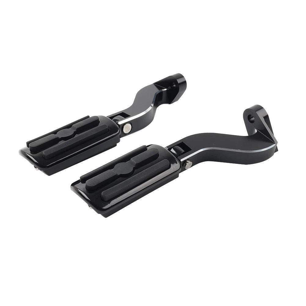 Black Rear Passenger Pedal Mounts for Harley Touring Electra Glide (93-24)