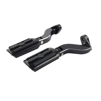 Black Rear Passenger Pedal Mounts for Harley Touring Electra Glide (93-24)