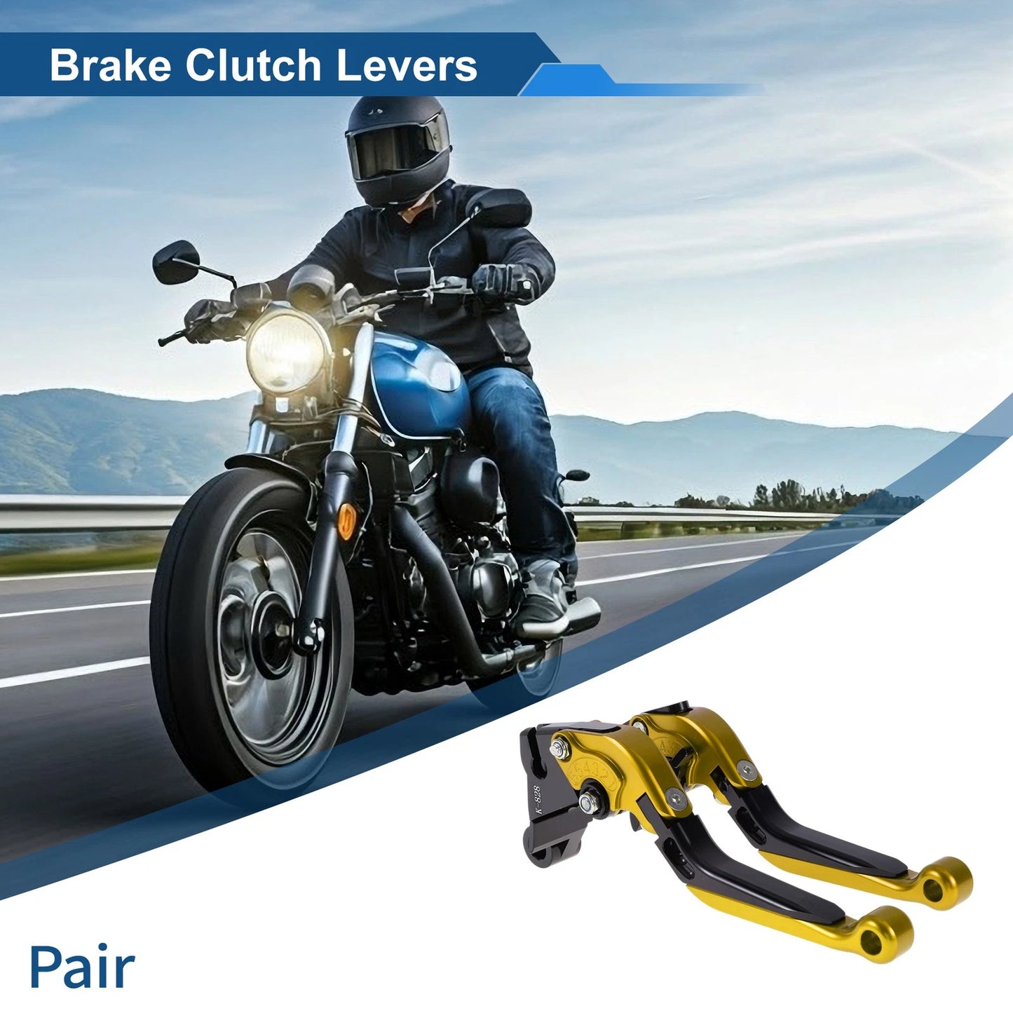 2x Brake/Clutch Levers Short Long for Kawasaki ZZR600 Gold Tone Black