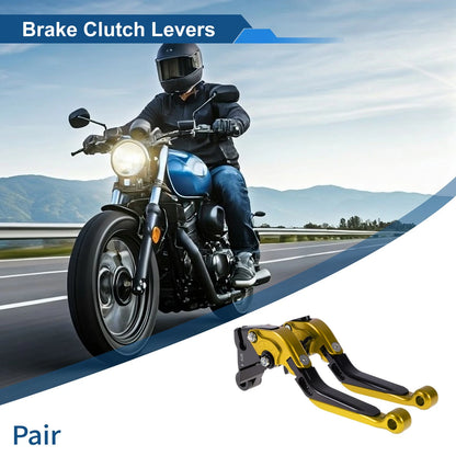 2x Brake/Clutch Levers Short Long for Kawasaki ZZR600 Gold Tone Black