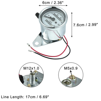 Tachometer / 0-140km/h / Single Gauge Meter DC12V for Universal Motorcycle
