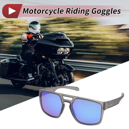 Set Motorcycle Goggles Blue Lens Gray Frame Triacetyl Cellulose for Motorcycle