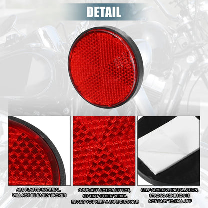 8pcs Round Safety Spoke Reflective Self Adhesive Reflector for Motorcycle
