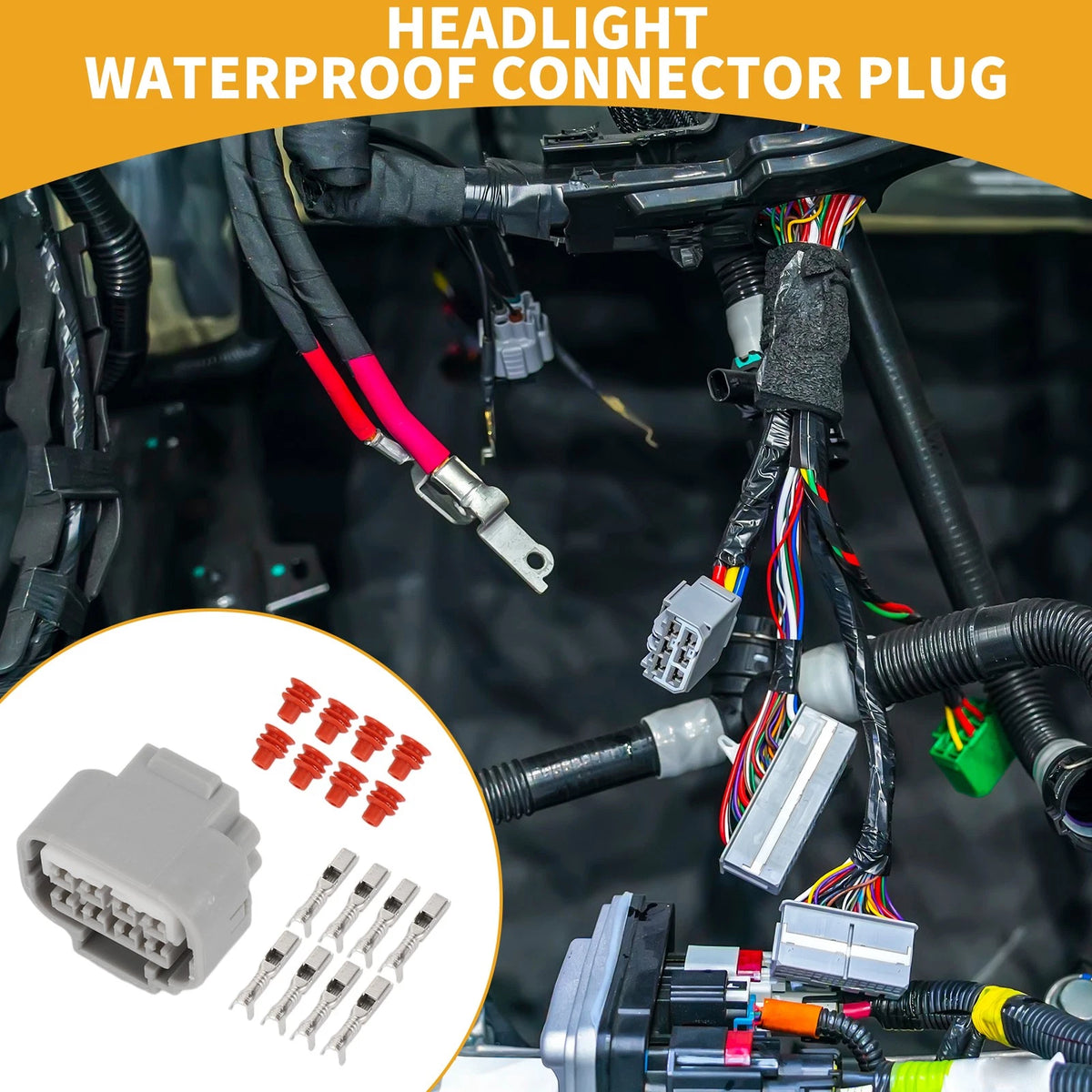 Headlight Waterproof Connector Plug Female Wire Terminal Connector for Toyota