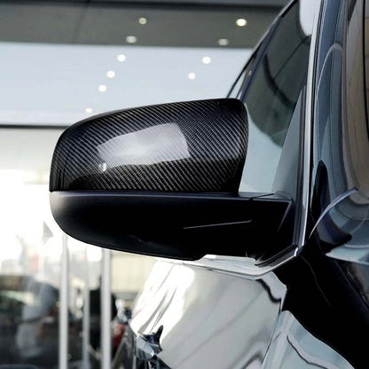 Addon Real Carbon Fiber Side Wing Mirror Cover Caps Fit For BMW X5 X6 2008-2013