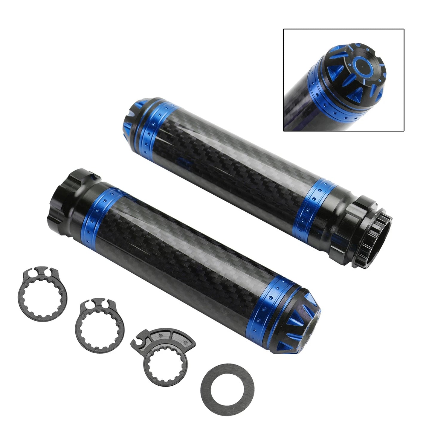 7/8" Motorcycle Handlebar Grips Carbon Blue for Cub (2022)