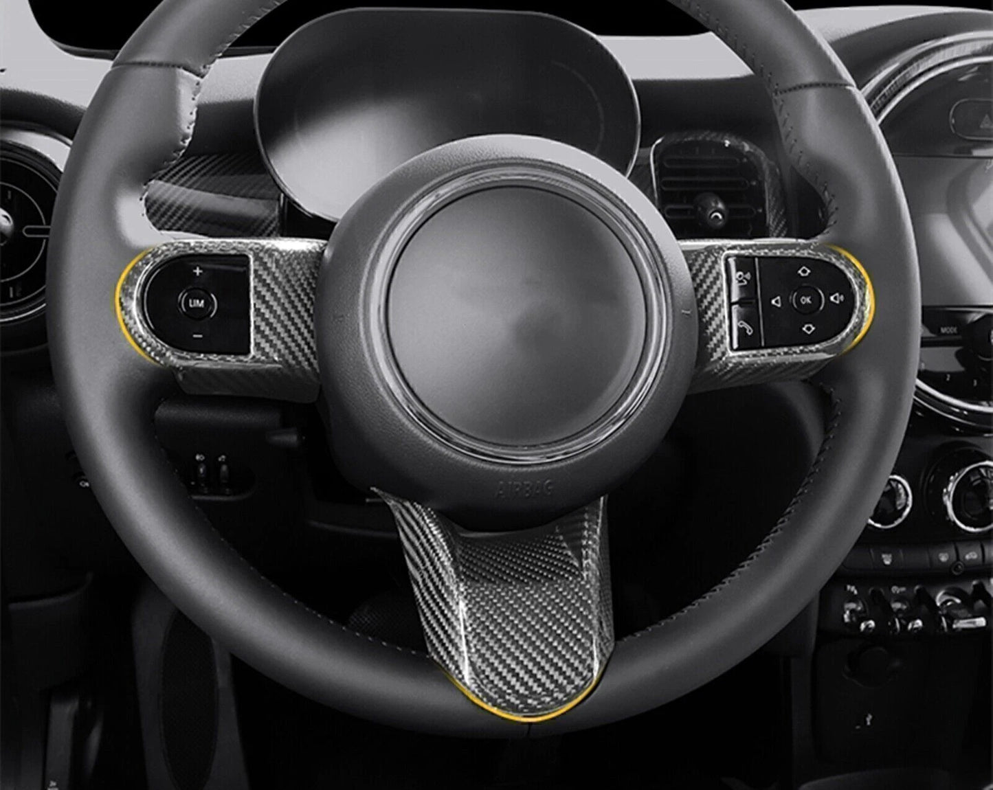 Carbon Fiber Steering Wheel Cover for Mini Cooper F55/56/57 (2021-2022)