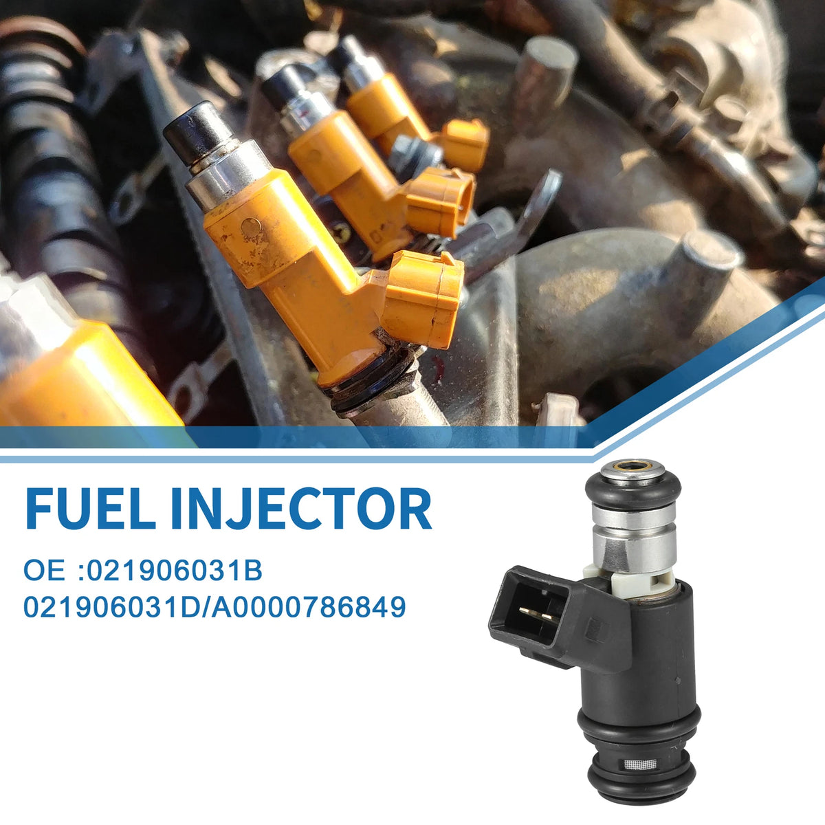 Fuel Injector 2 x No.021906031B for VW Golf, Passat (1991-1997) Black