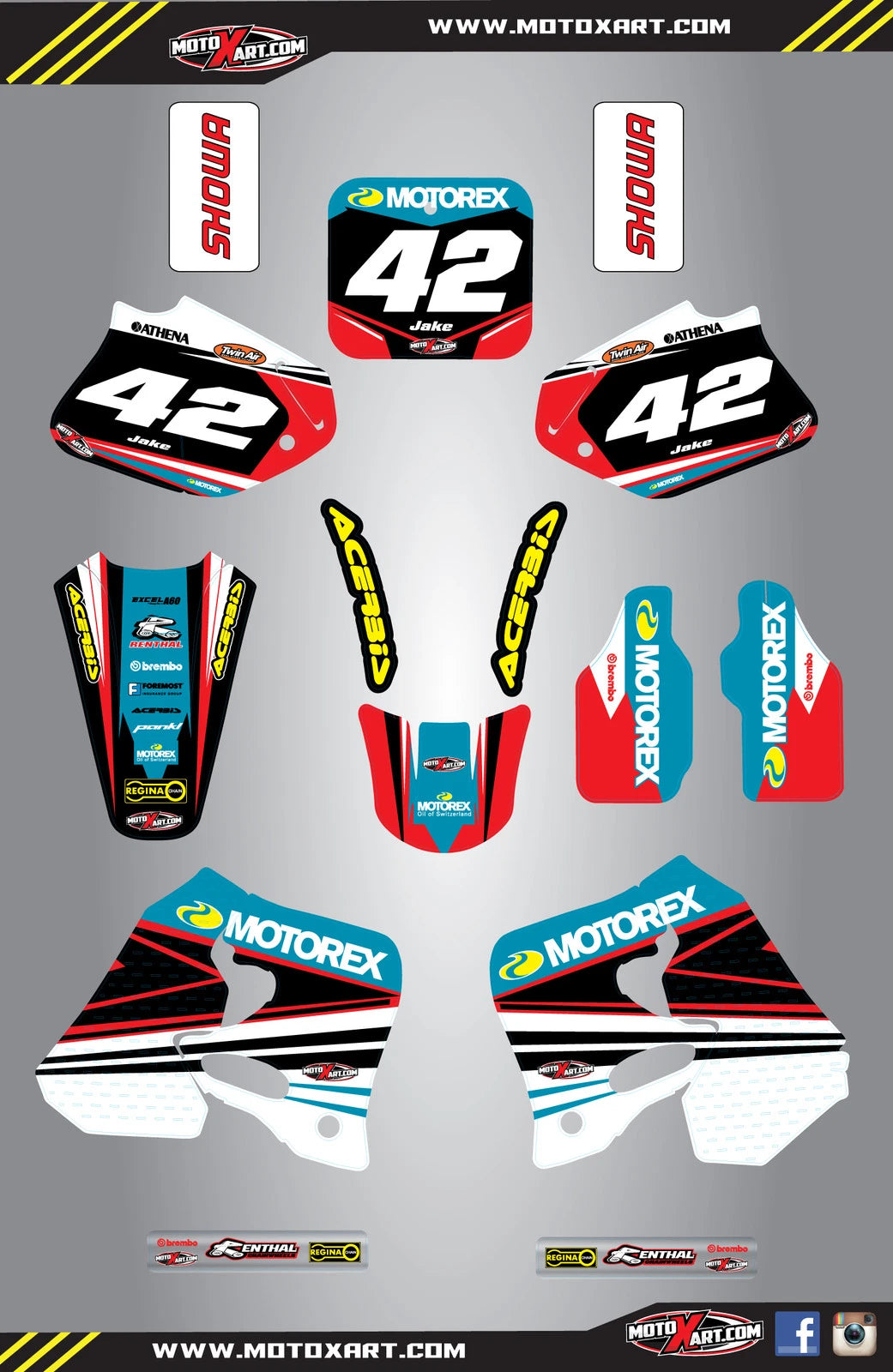 Full Custom Graphic Kit for Honda CR 125 (1993-1994) - STRIKE STYLE Decals