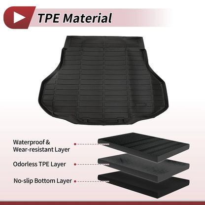 Trunk Mat for Hyundai Elantra 2021-2025 TPE Cargo Liner Replacement Black