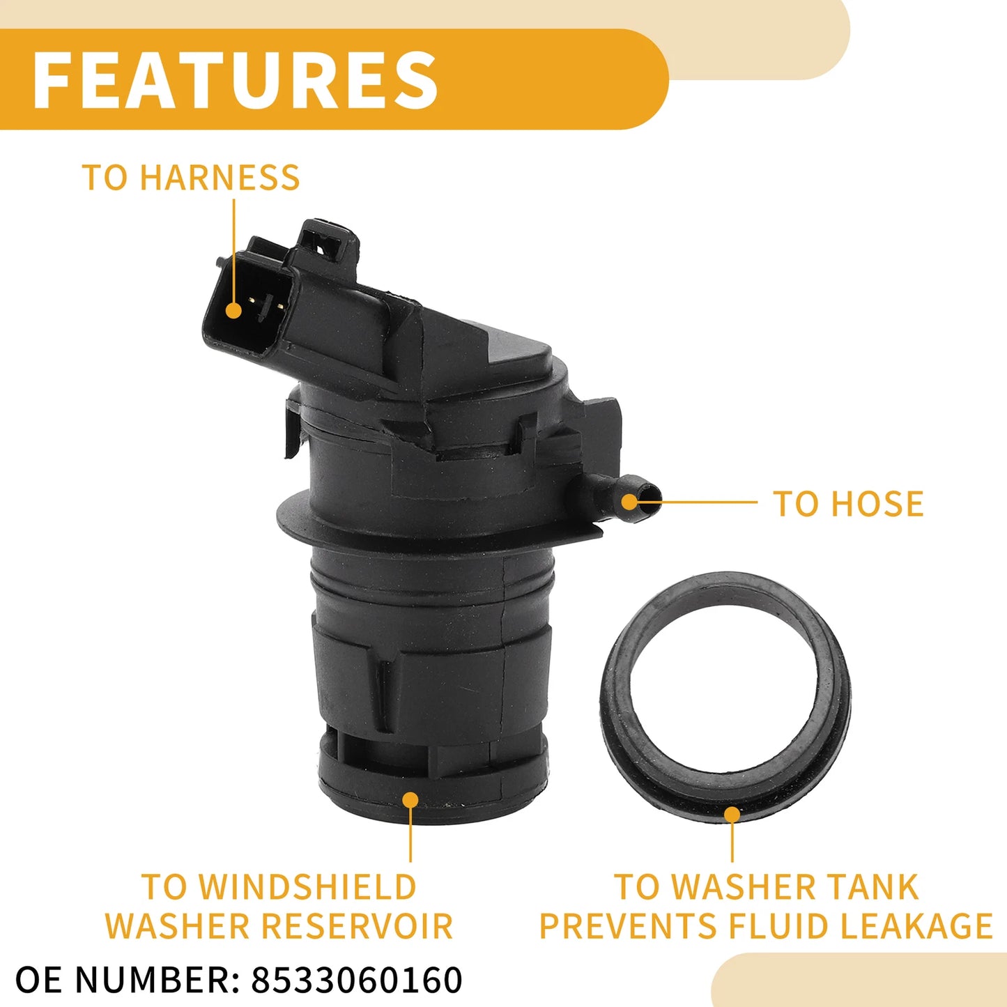 Windshield Washer Pump for Toyota Tundra 2007-2016