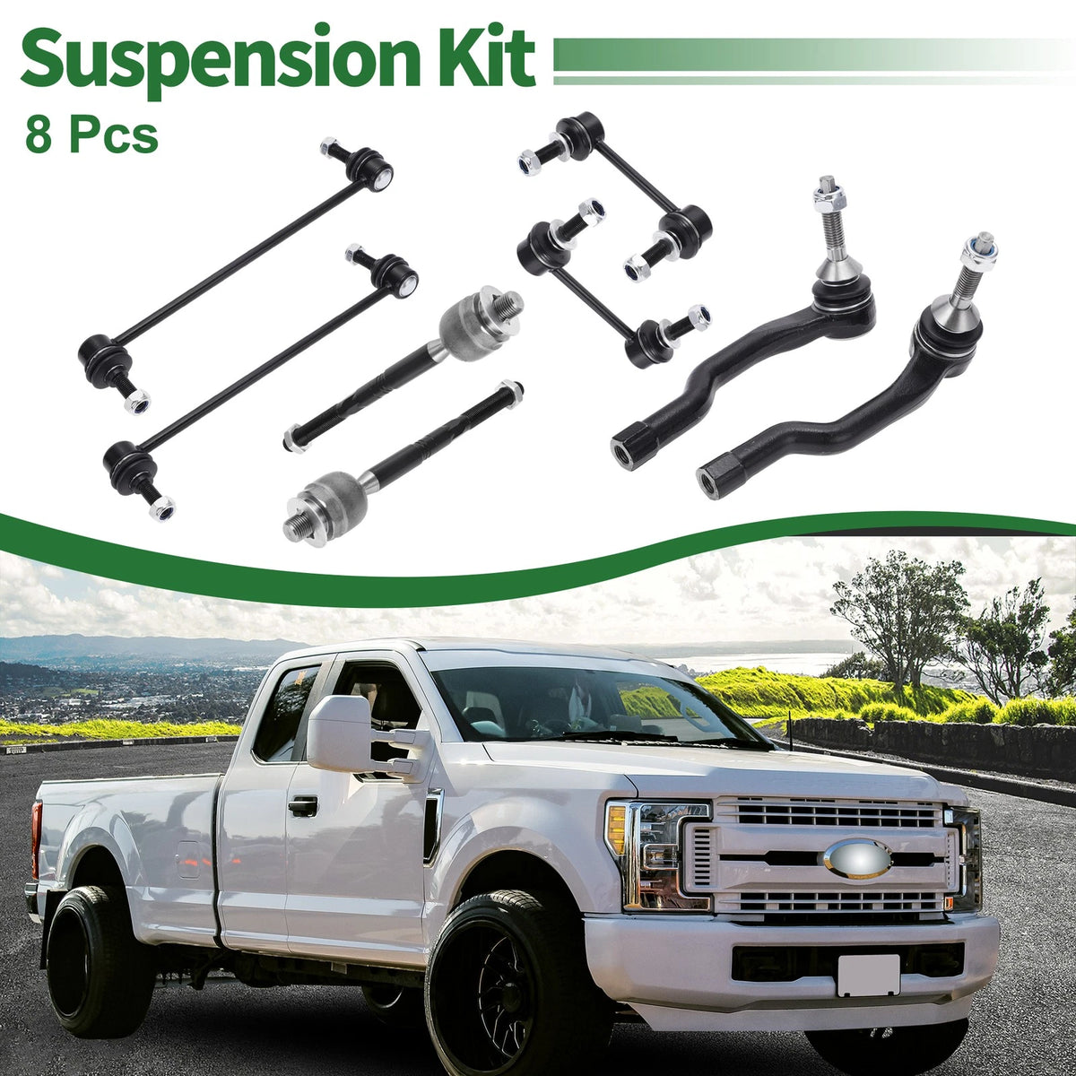 8pcs Front Suspension Kit Tie Rod Ends & Sway Bar Links for Ford Fusion (2006-2012)