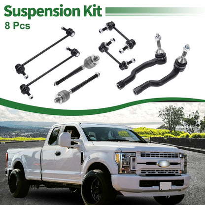 8pcs Front Suspension Kit Tie Rod Ends & Sway Bar Links for Ford Fusion (2006-2012)