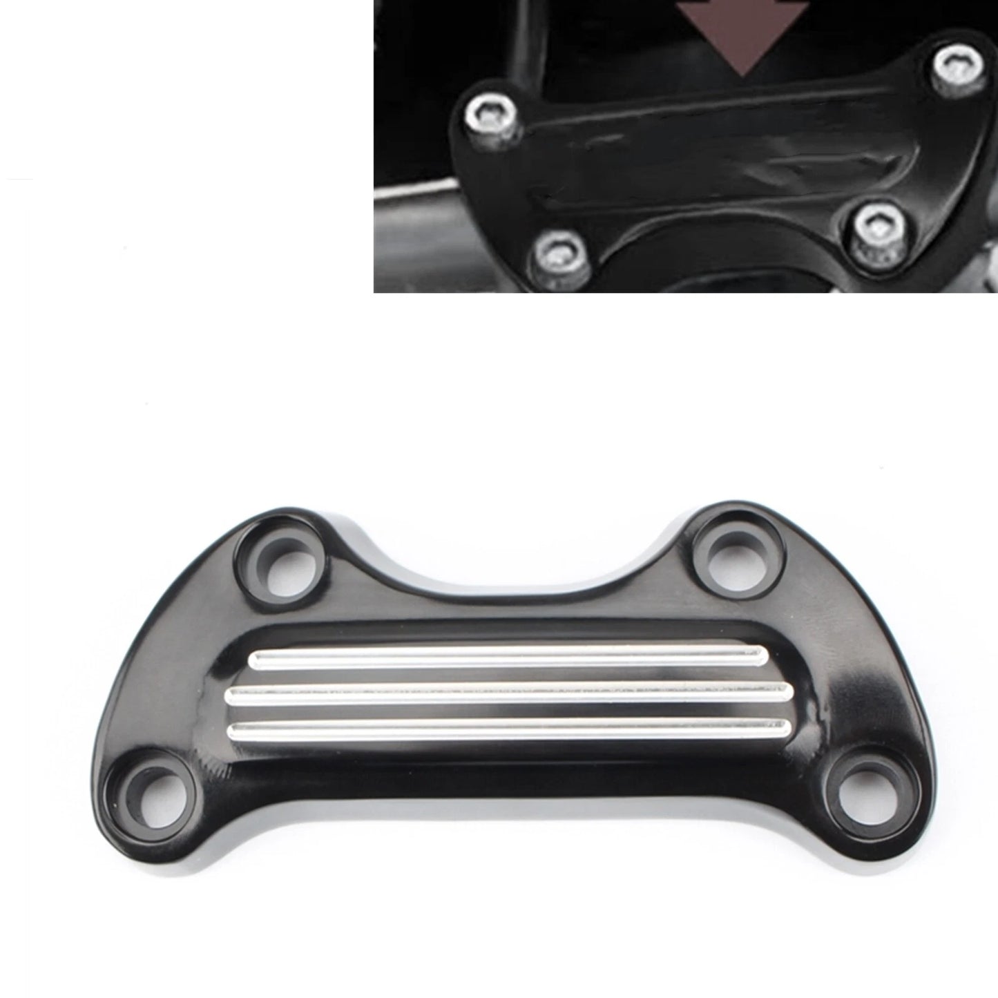 Handlebar Riser Top Clamp for Harley Night Train (1999-2009) Black/White