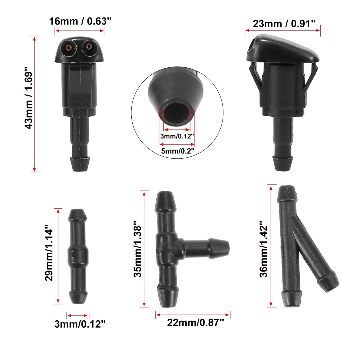 Windshield Washer Nozzles Kit for Toyota Corolla (1999-2008)