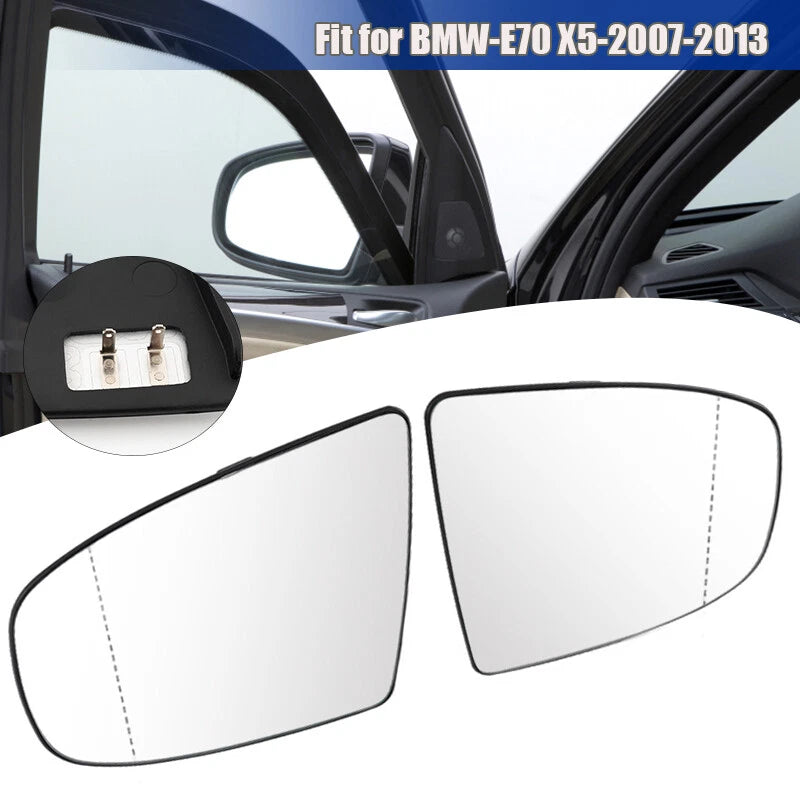 Heated Rear View Glass for BMW X5 X6 E70 E71 (2007-2019) - 2 x Side Mirrors
