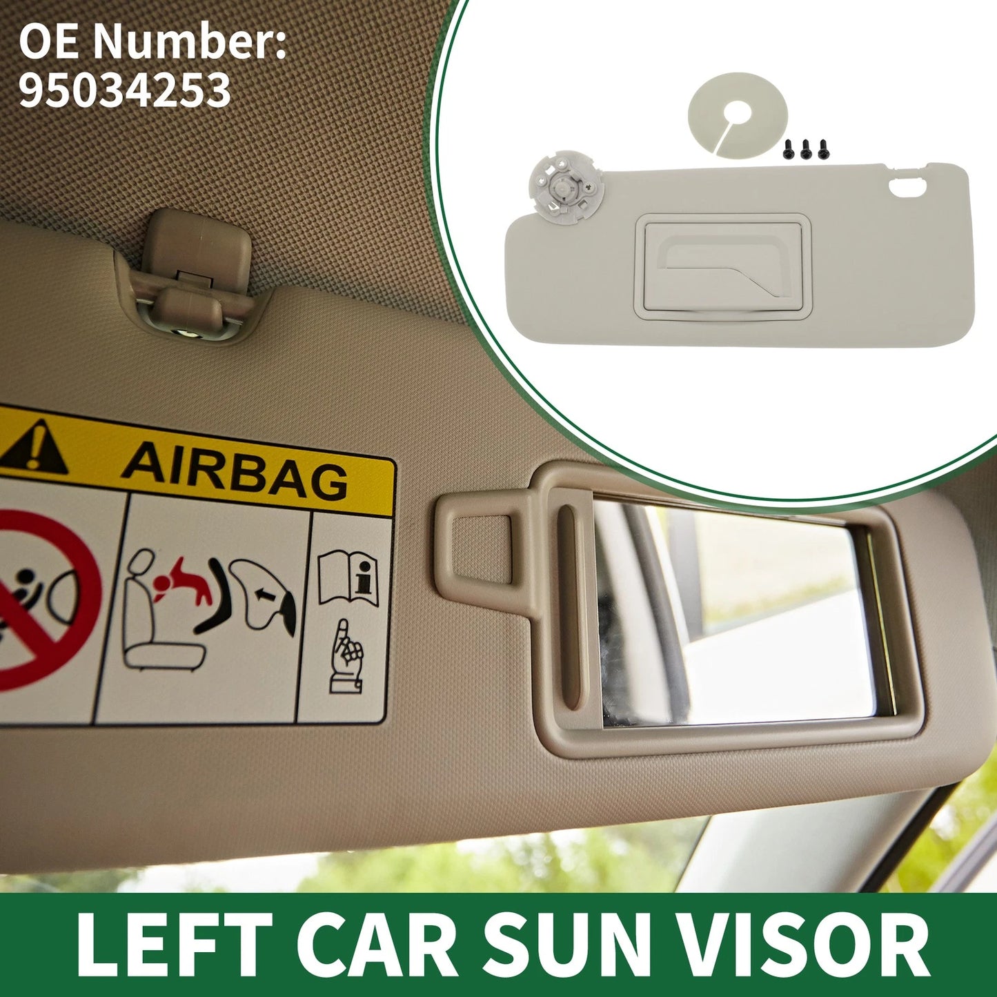 Left Sun Visor with Mirror for Chevrolet Cruze (2011-2016)