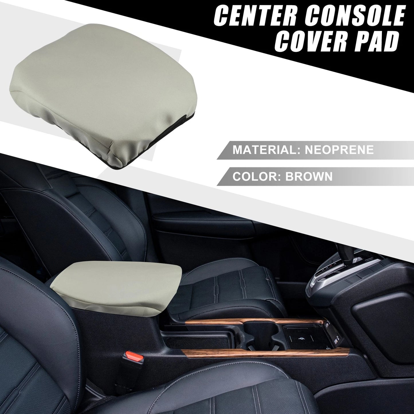 Car Center Console Armrest Cover for Toyota Land Cruiser (2008-2021) Brown