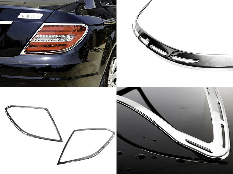 Tail Light Bezel Cover Chrome Trim for Mercedes Benz W204 (2007-2015)