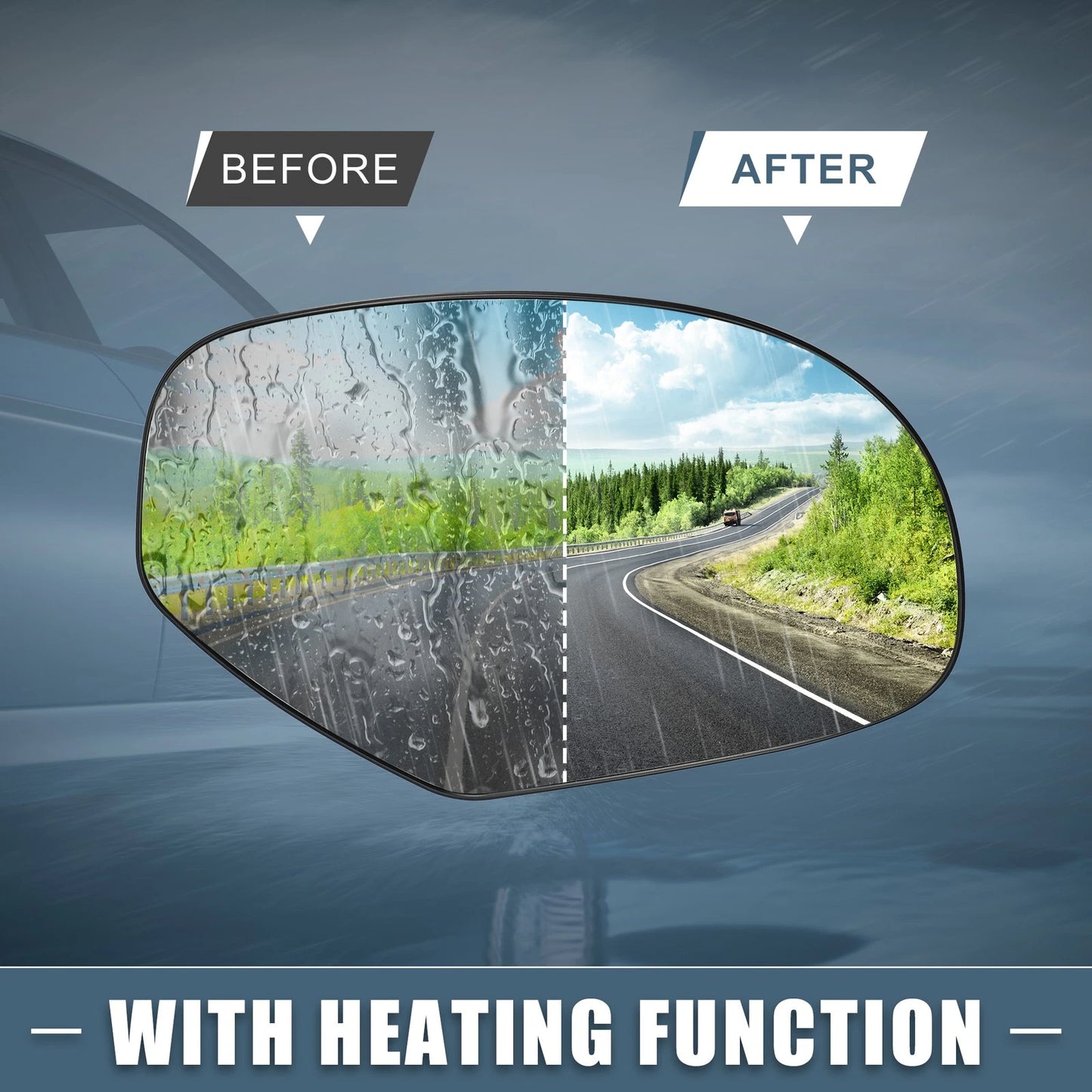 Passenger Right Side Heated Mirror Glass for Chevy Silverado Avalanche