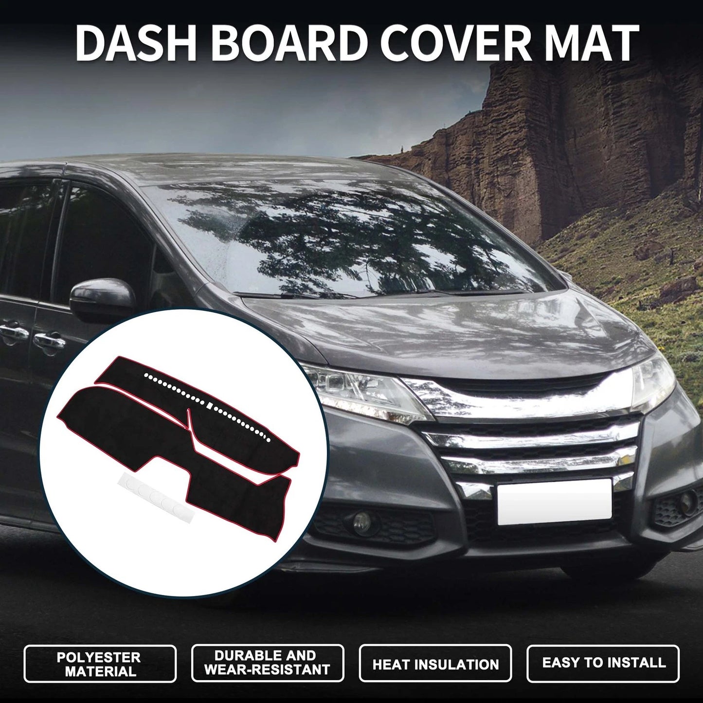 Dashboard Cover Mat for Honda Freed GB5/6/7/8 (2016-2024) Black Red