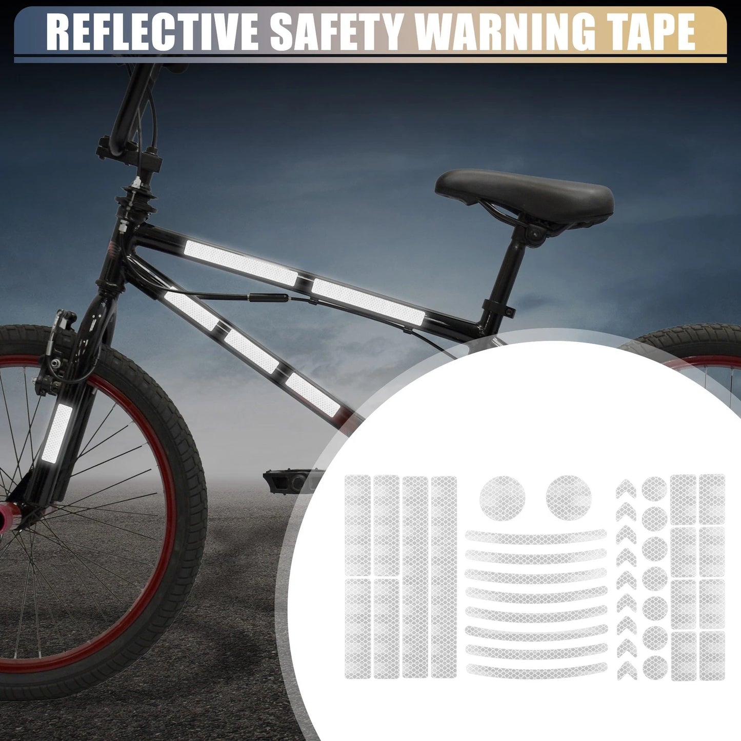 Tape 42pcs Reflective Safety Warning Tape for Bike Motorcycles
