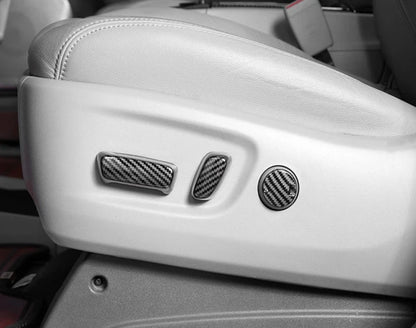 LHD Seat Adjust Lid Button Carbon Fiber Cover Trim for Toyota Sienna (2015-2020)