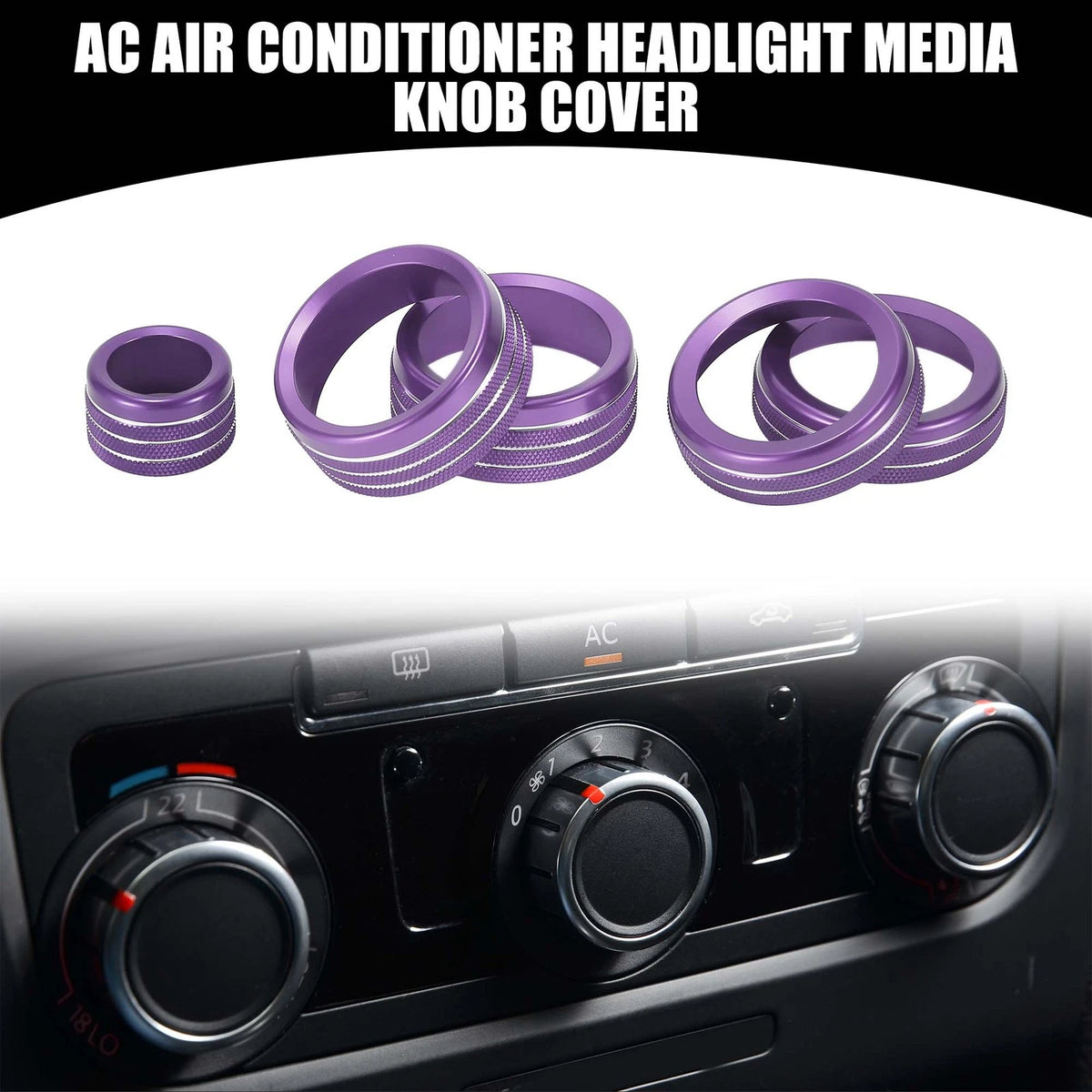 AC Headlight Media Switch Knob Cover for Chevrolet Silverado (2022-2023) 5 x Pcs