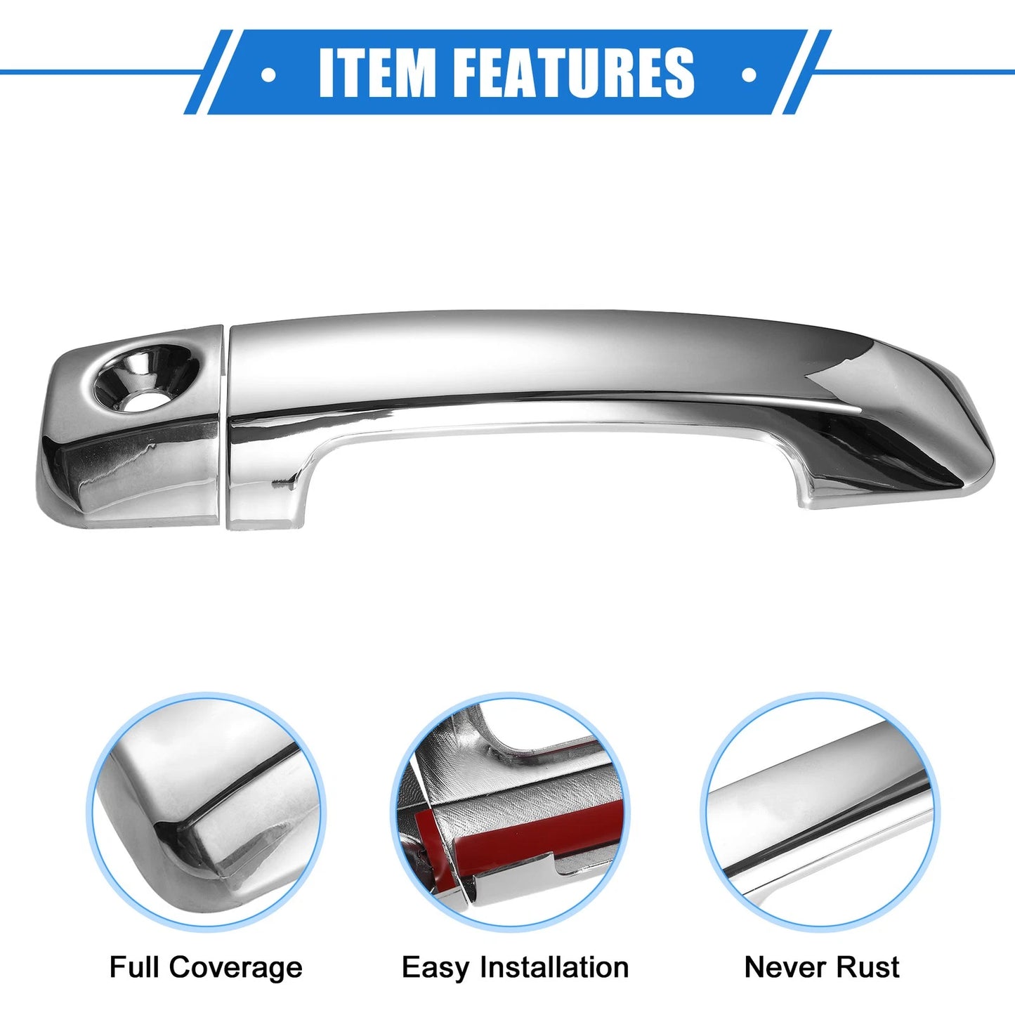 Silver Tone Door Handle Cover Kit for Toyota Tundra (2007-2018)