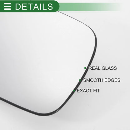 Right Side White Heated Mirror Glass for Ford Maverick (1993-2000)