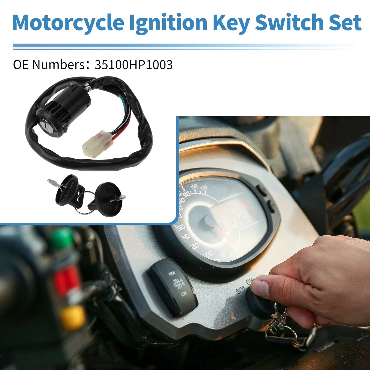 Ignition Key Switch for Honda Sportrax 450 TRX450R 2x (2004-2005)
