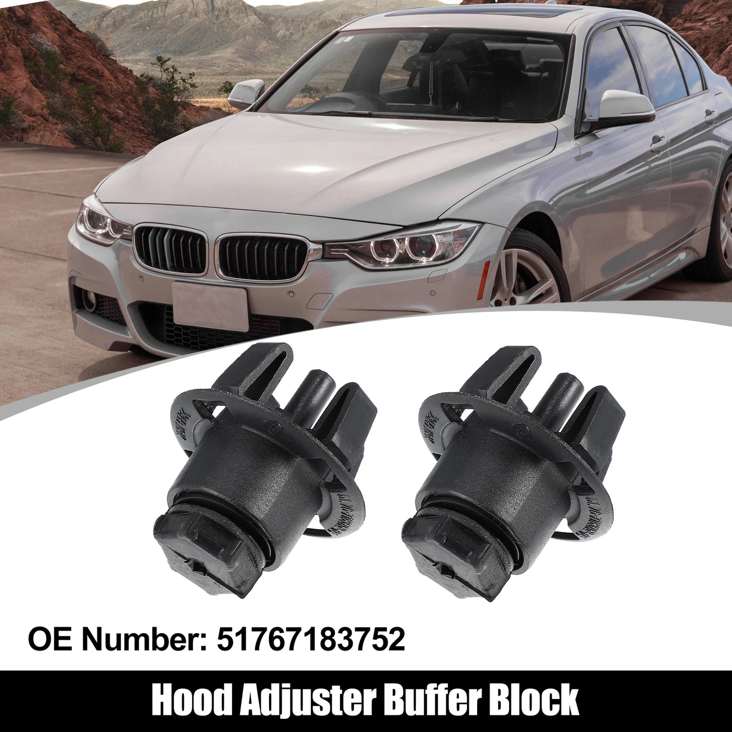 2 x Bonnet Hood Adjuster Buffer Block for BMW (2012-2019)