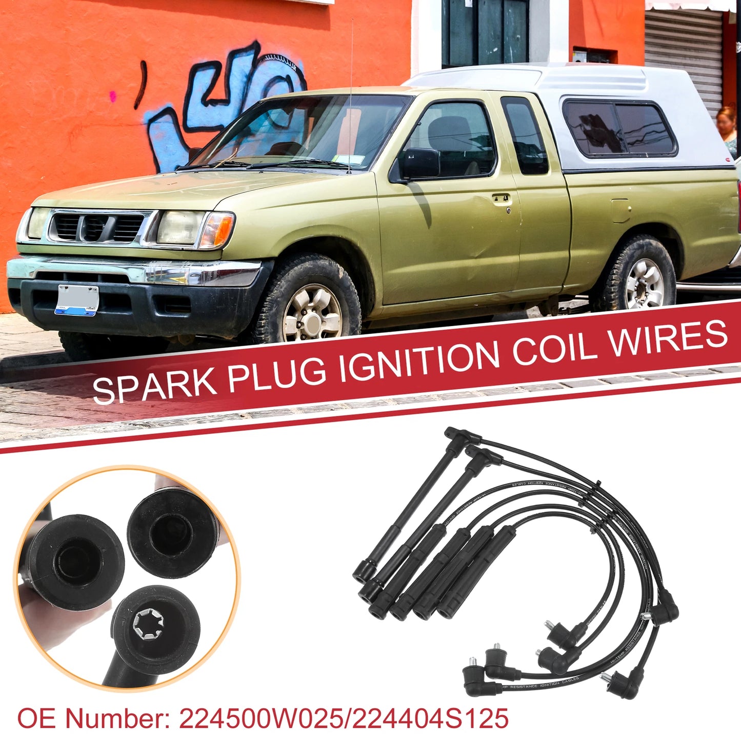 6pcs Spark Plug Wire Ignition Coil Cable for Nissan Frontier (2005-2023)