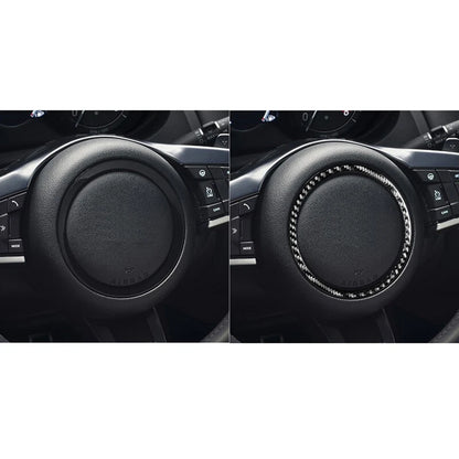 Real Carbon Fiber Steering Wheel Center Logo Trim fit For Jaguar XE XF 2016-2019